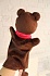 Мягкая игрушка-кукла на руку Мишка коричневый  - миниатюра №1